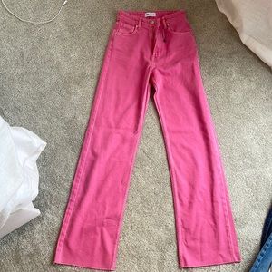 Wide leg Zara pink denim